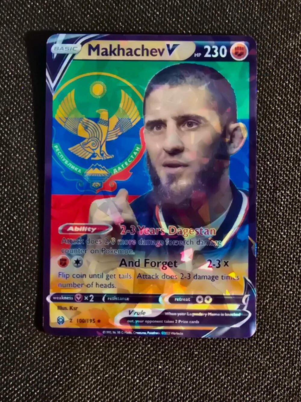 Makhachev Meme 2-3 years Dagestan and forget, Pokemon Card